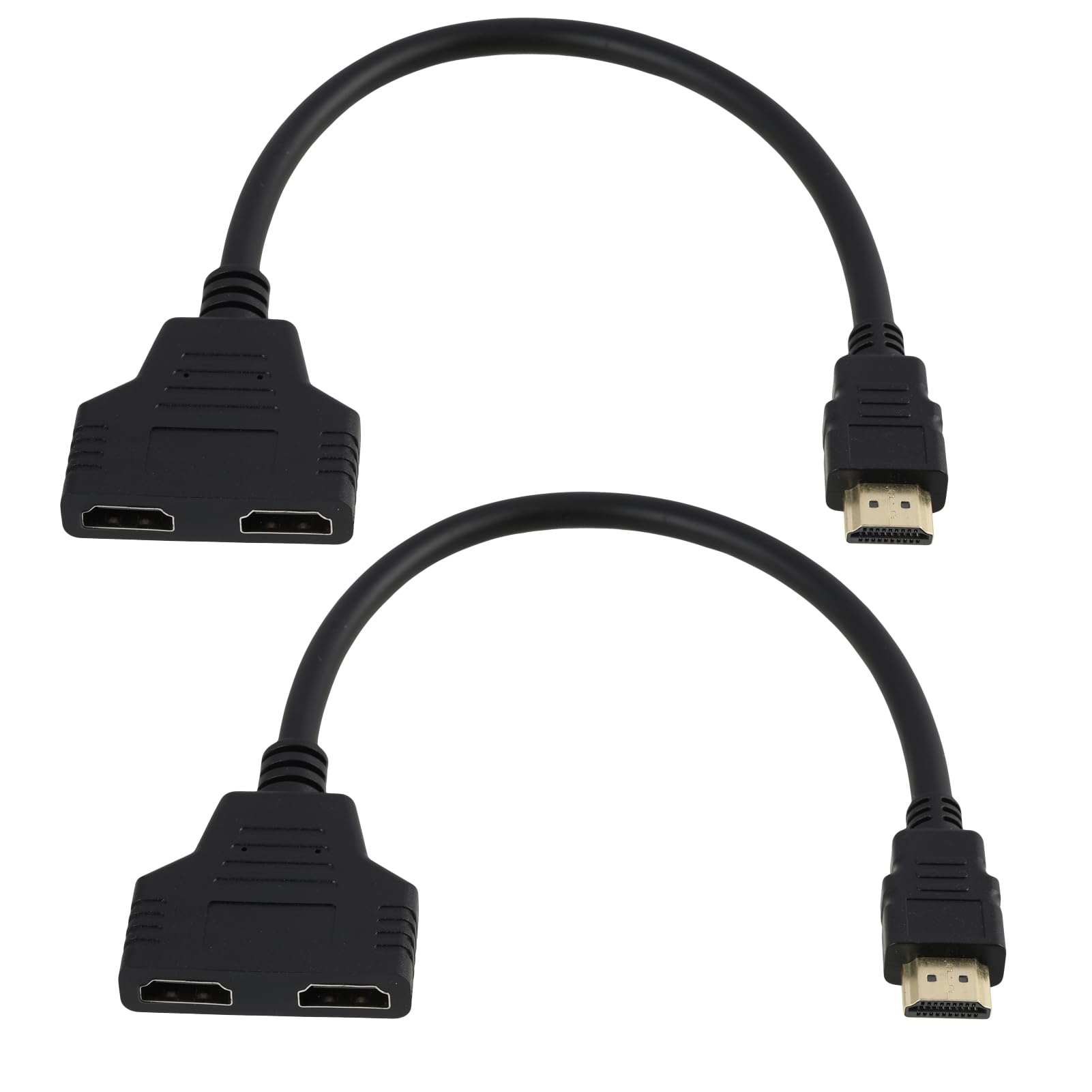 CanQuanSWZX 2PCS HDMI Splitter Adapter, HDMI Verteiler für 2 Monitore gleichzeitig, HDMI Doppelstecker 1 auf 2, 1080P HD Bildqualität, Ideal für Fernseher, Monitore, Projektoren und Gaming-Konsolen