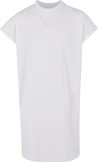 Urban Classics Girls' Uck1910-girls Turtle Extended Shoulder Dress 158-164 White