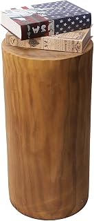 Athaliah Wooden Side Table,Home Decor Coffee End Table Nightstands for Bedroom with Natural Edge Accent Table Wood Garden Stool for Indoor Outdoor 23.25" Tall,Brown