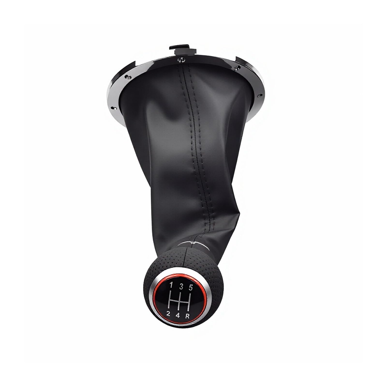 Srvsqtptvk Red Ring Car Shift Knob For Vw For Gol For Pointer For Saveiro For Parati 1994-2010 12Mm 5 Speed Manual Gear Shift Knob Pu Gaiter Boot(Red Ring)