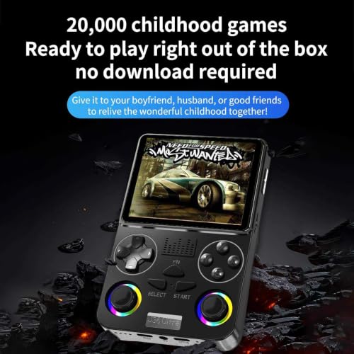 Image of KingBoo J36 Ultra Online Gaming Console with WiFi & Built-in YouTube Support, 3.5-Inch IPS HD Display, 64GB Storage, 30,000+Games, Rechargeable 3000mAh Battery, 20+ Emulators, Portable Handheld Game Console (Blue)