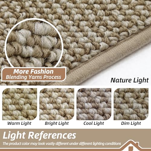 Image of BEQHAUSE Dirt Trapper Door Mat 24 inch x 60 inch, Non-Slip Washable Doormats Entrance Mat, Dirt Resistant and Absorbent Welcome Mat, Low Profile Floor Mats for Front Back Door and Entryway, Light Beige