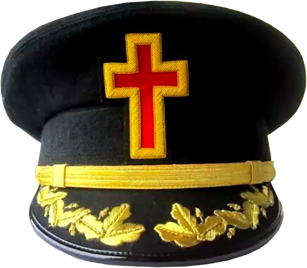 BRICKS MASONS Knights Templar Dress/Military Fatigue Caps with Vinework