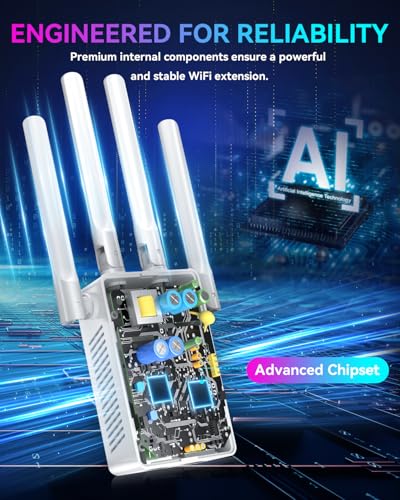 Image of 2026 New WiFi Extender Internet Booster for Home, Long Range up to 18ksq.ft, Wireless Internet Repeater Routers Signal Amplifier for Home, 15X Speed Access Point Ethernet Port, Mesh WiFi, 1-Tap Setup