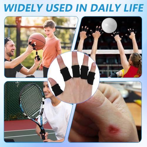 TIESOME 10 Stück Fingerschutz, Elastische Fingerschützer Fingerverband Fingerlinge für Sportverletzungen Fingerkuppenschutz für Basketball Volleyball Schlauchverband Finger zur Schmerzlinderung