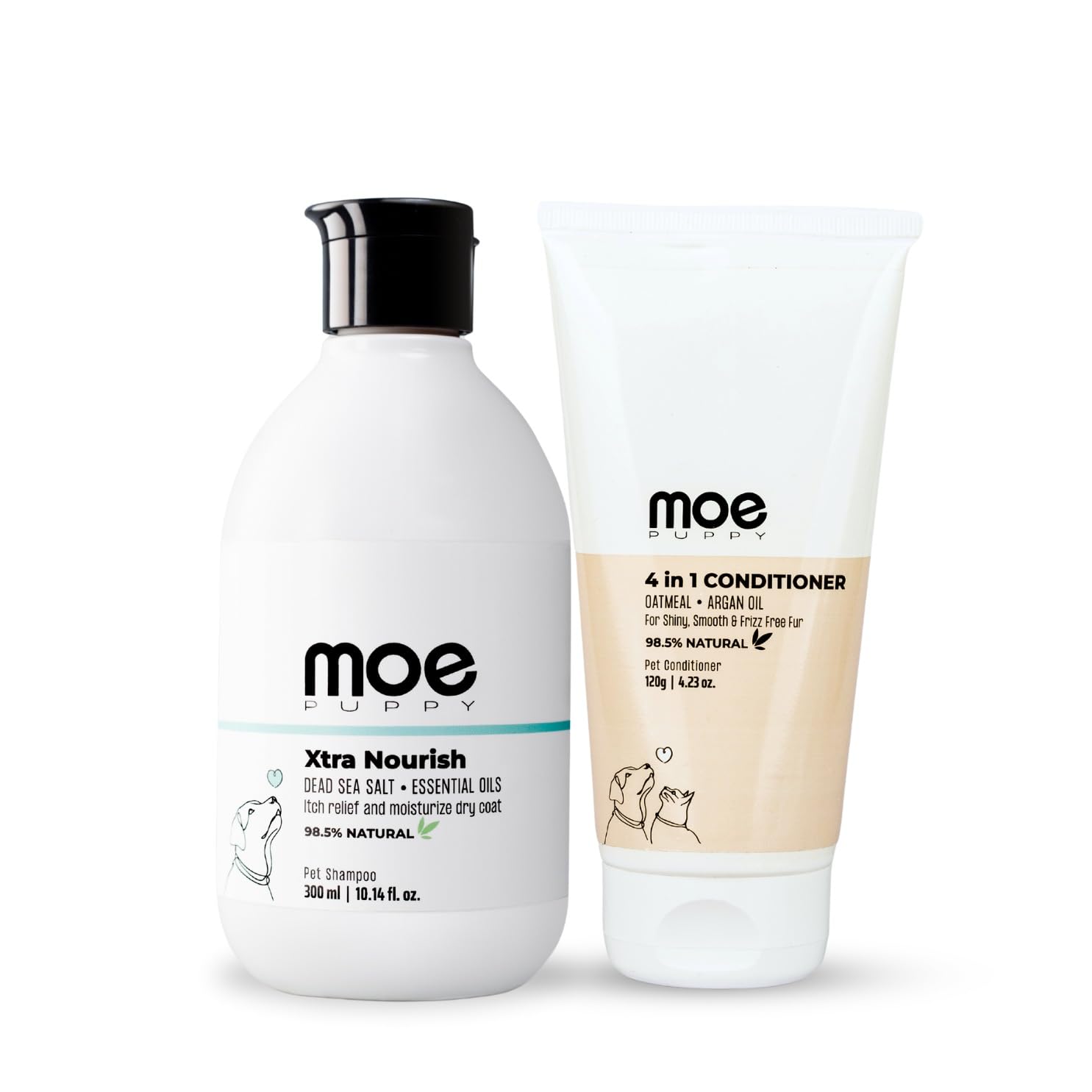 Moe Puppy Xtra Nourish Pet Shampoo, 300 ml and 4 in 1 Oatmeal & Argan Oil Conditioner, 120g (B0DFPPJT1H) Amazon Price History, Amazon Price Tracker