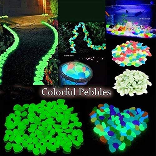 Yxx 50-1000 Pcs Luminous Stones Solar Garden Decor Glow In Dark Decorative Pebbles Outdoor Yard Path Patio Lawn Rocks Indoor Fish Tank Aquarium Gravel (Color : Orange, Size : 100 Pieces) #TOP4