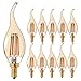 Produktbild 10er Pack 4W LED Kandelaber Birne,2700K Warmweiß Filament Licht,E14 30W Glühlampen Ersatz,Flamme Form Bent Spitze,300lm Nicht Dimmbar (E14-C35-Amber Glass)