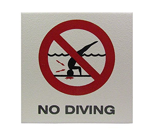 No Diving Symbol Skid Resistant Depth Marker 6x6