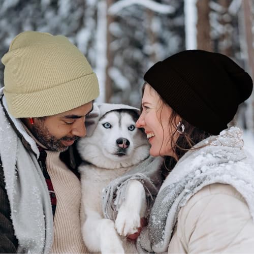 Image of ZOORON 1&2 Pack Beanie for Men Women Slouchy Beanie Hats Winter Knit Caps Soft Ski Hat Unisex