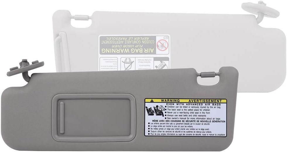 ECCPP 74320-35A91-E1 Left Driver Side Sun Visor with Mirror Fit for Toyota for 4Runner 2003 2004 2005 2006 2007 2010-2024 without Sunroof 7432035A91E1 (Beige)
