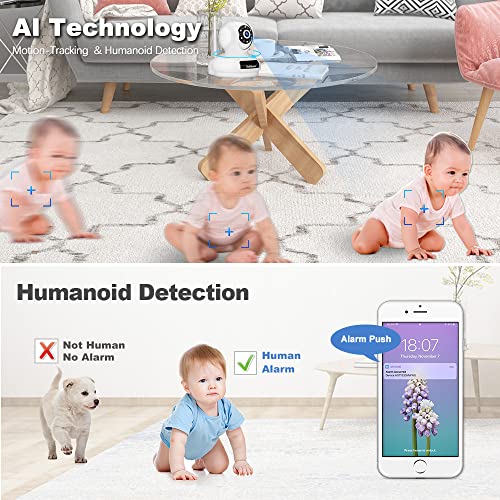 Image of Srihome SP019 5MP WiFi IP Camera 4K Ultra HD 2560*1920p 2.4G /5G WiFi Color Night Vision Indoor Home Security CCTV Camera Pan & Tilt 2 Way Talk Sleep Mode Motion Detection Supports MicroSD Upto 128GB