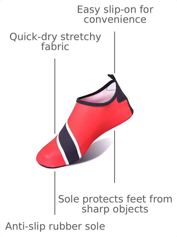 Image of Water Shoes for Women and Men Quick-Dry Swim Beach Shoes for Outdoor Surfing Yoga Exercise Jamaica Flag Caribbean Reggae Rasta