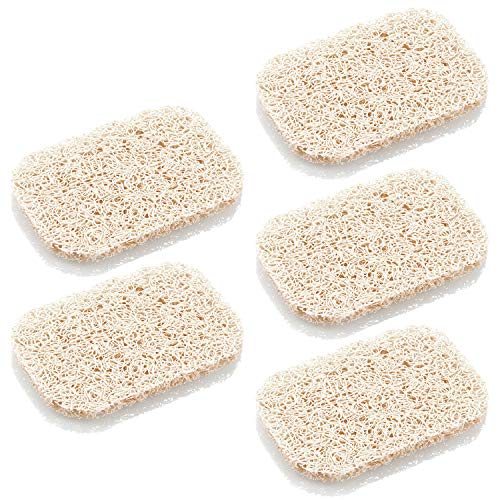 STARVAST 5Pcs Porte Savon,Support de Savon Accessoire pour Salle de Bain/Cuisine?7x11x1cm Porte-Savon,Facile à Nettoyer et Protection de l'environnement (Beige?Ellipses)