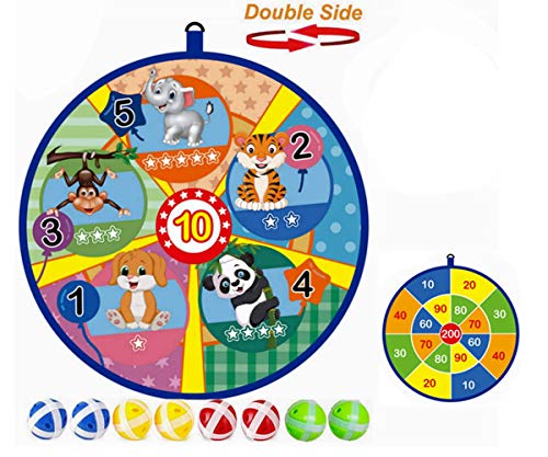 Lbsel Juego para niños Doble Cara Dart Board con 8 Bolas Juegos de Mesa para niños Toy-Safe Dart Game-Regalo para niños elección de Juego Interior al Aire libre-13.2 Inches (33.5cm)