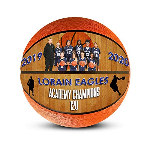Custom Photo Basketball for Team Gift or Milestone | Glossy Print with Personalized Picture and Text! Best Customized Unique Sports Keepsake! (Team - Regulation Size Basketball)