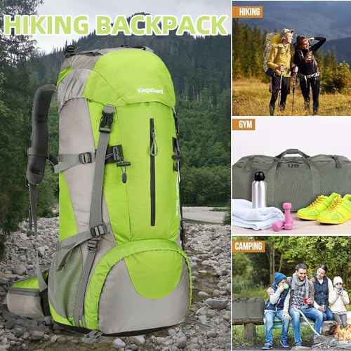 Image of King'sGuard 70L Hiking Backpack with Rain Cover Lightweight Waterproof Travel Camping Backpack Large Backpacking Pack