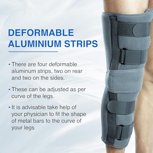 Image of Knee Immobilizer Brace for Knee support for dislocation injuries ligament tear wraparound knee stabilizer splint for men & women (SMALL)