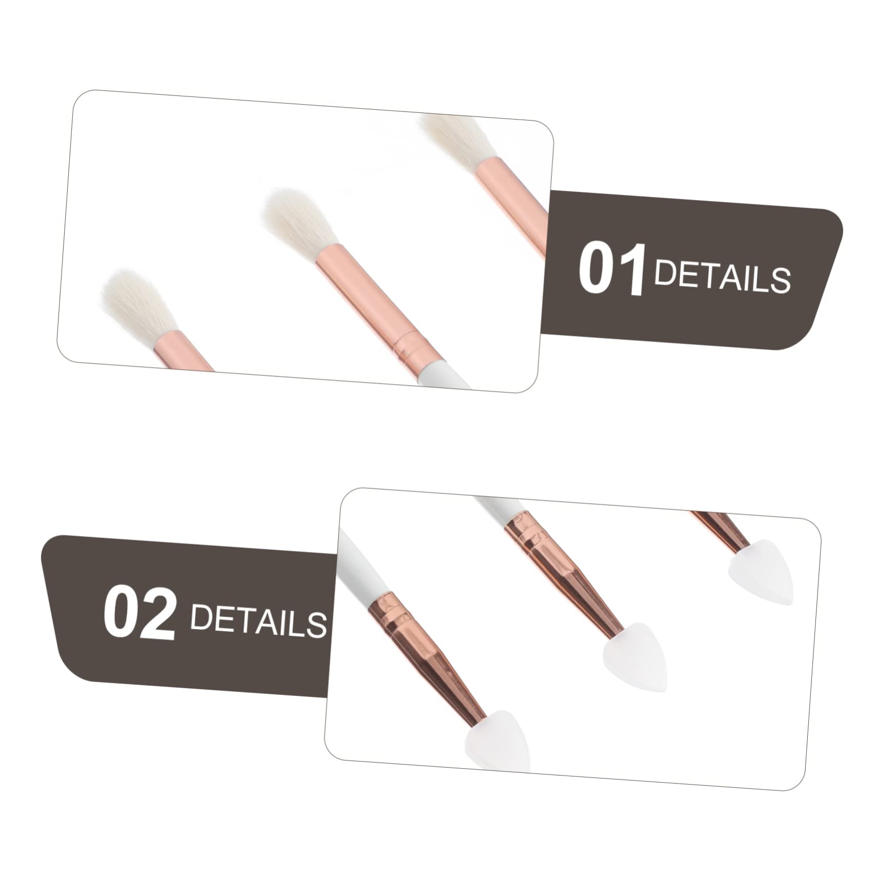 MAGICLULU 5 Set Di Pennelli Per Ombretto in Silicone A Forma Di Cuore Strumento Per Il Trucco A Doppia Testa Facile Da Trasportare 3 Pezzi * 5