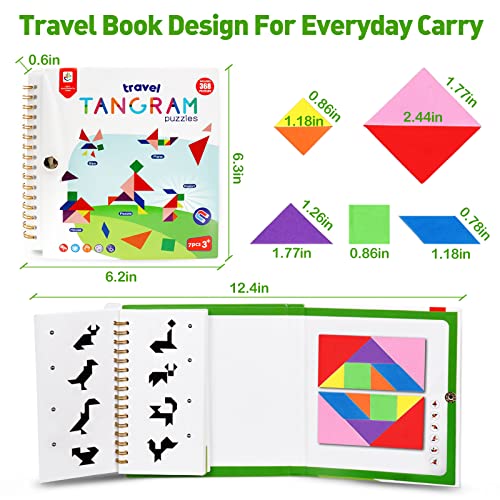Travel Game for Kids, Magnetic Tangram Puzzle Montessori Quiet Travel Toy - image 2