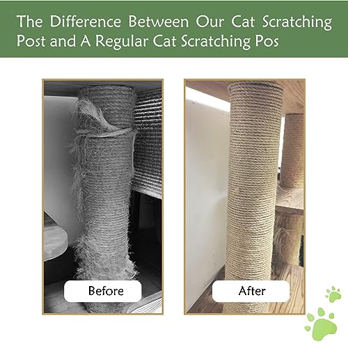 Image of 4 Pcs Cat Scratching Posts Replacement,15.7 inchx3.1''Natural Sisal Cat Tree Post Replace Parts for Indoor Cats Tower Repair Scratch Refill Poles with M8 Screws for Kitten Spare Furniture Accessories