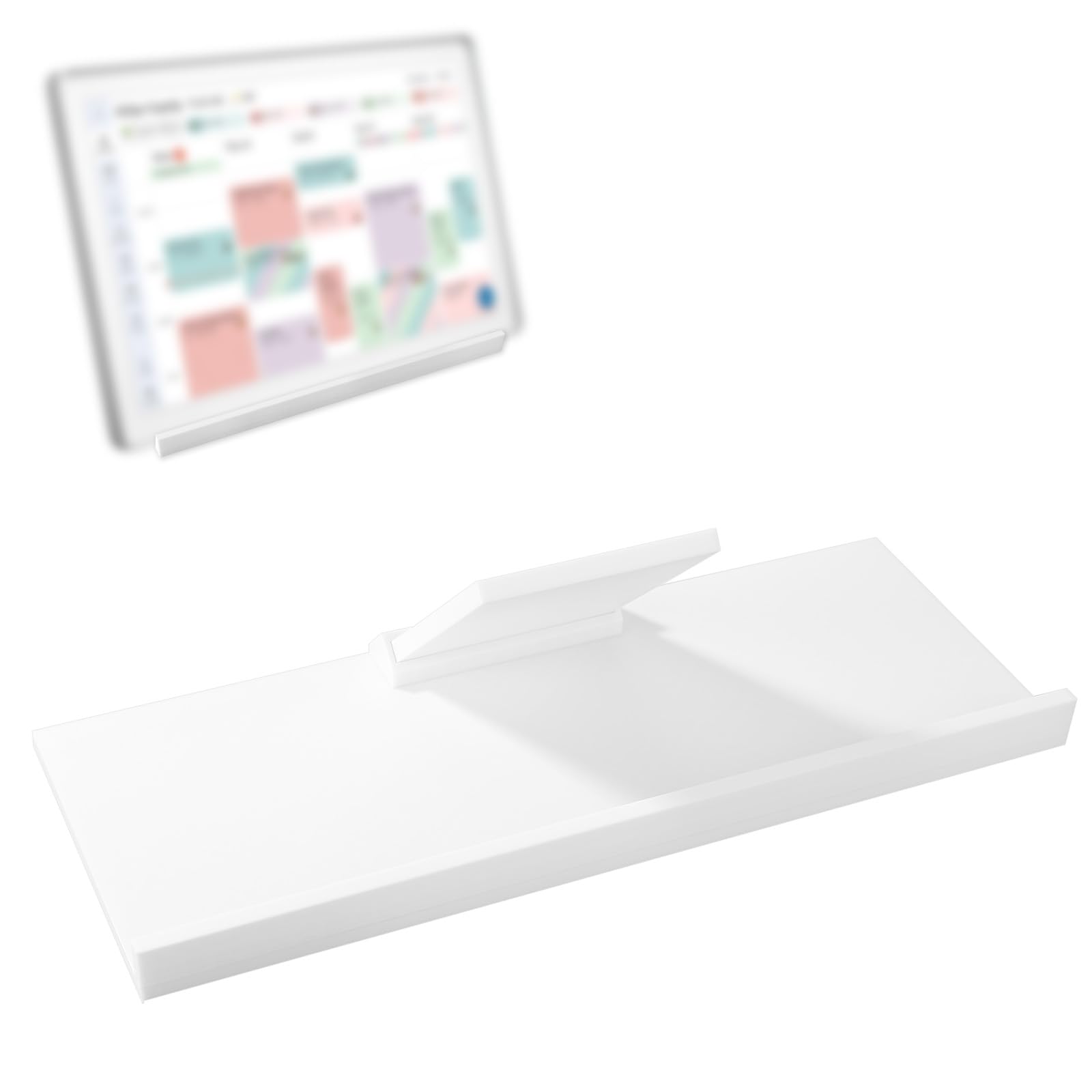 Adjustable Desktop Stand for Skylight Calendar, Heavy-Duty Detachable Desk Mount Holder 40x16cm/15.75x6.3in Stable Base for Skylight Calendar Max 27 Inch Tool-Free Premium Accessory (White)
