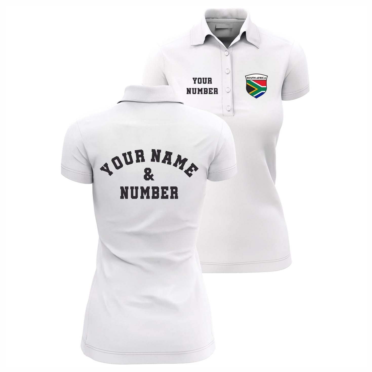Camiseta de Sudáfrica para mujer personalizada con nombre para el Mundial 2026 7