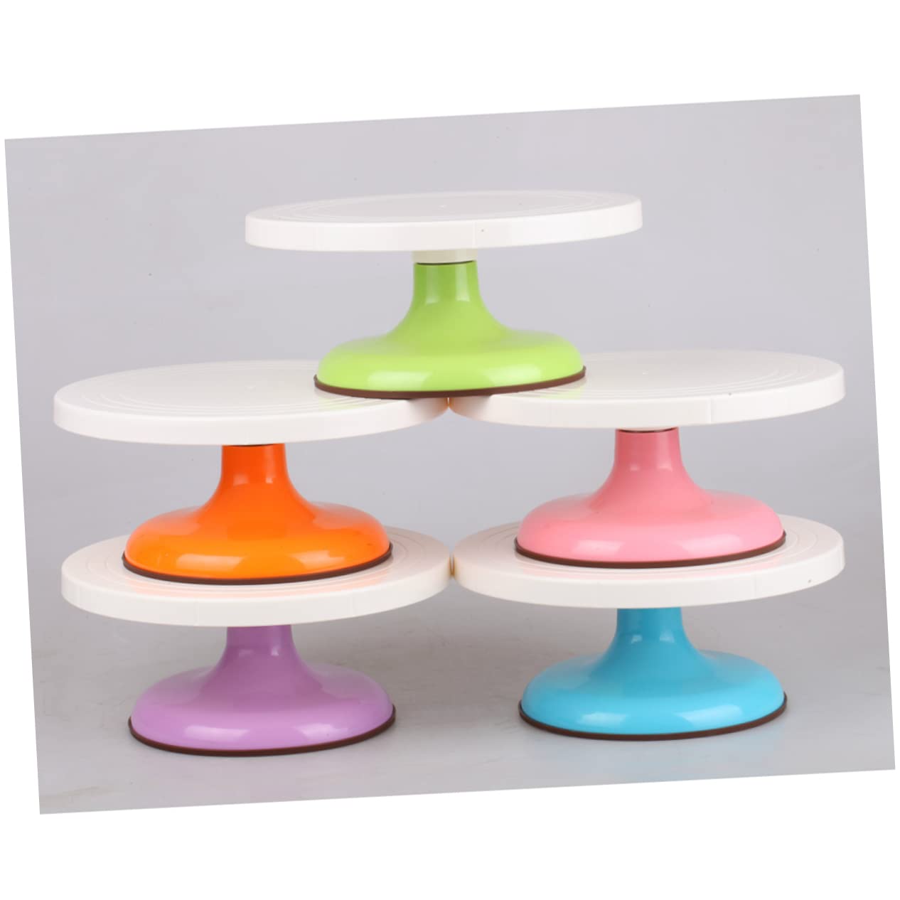 POPETPOP Plato Giratorio y Movimiento Suave Redondo para Tartas de Plástico Diseño Giratorio 360° Adecuado para Decoración de Pasteles en Casa y Repostería