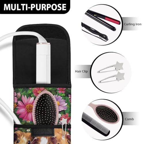 Bolsa organizadora de plancha de cabello con diseño floral miniatura 6