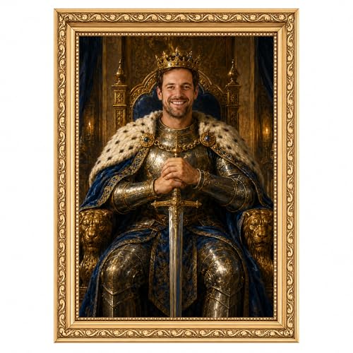 Custom Portrait for Dad Personalised King Hero or Legend Print from Photo | Gift for Fathers Day from Daughter or Son Birthday Present for Husband or Grandad | Optional Frame & Gift Wrap