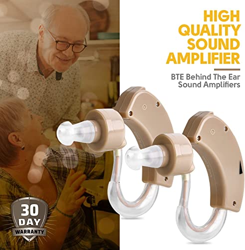 Hearing Aids For Seniors Adults Keirasupe Bte Behind The Ear Super Mini Size Sound Enhancer Amplifiers D10 (Pack Of 2) #TOP1