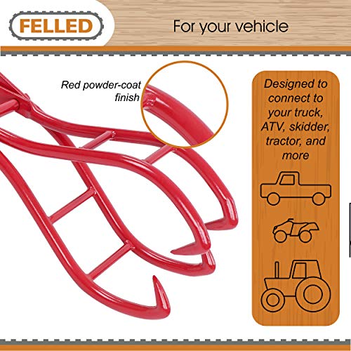 Felled Timber Claw Hook, 28In - Log Lifting Tongs Heavy Duty Grapple Timber Claw, Lumber Skidding Tongs Logging Grabber #TOP4