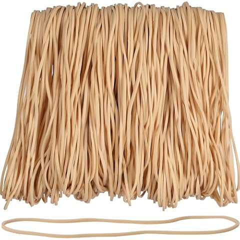 AMUU Rubber Bands Size #117A 200pcs rubber bands large, big Elastic Bands for Office Supply Trash Can File Folders Litter Box large strong Rubber Bands (7" x 1/16") Beige Cover