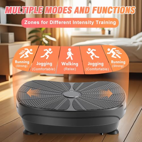 Image of Vibration Plate Machine, 9 Modes & 99 Levels for Weight Loss & Lymphatic Drainage, 240lbs Capacity Vibration Board with Resistance Bands for Full Body Workout
