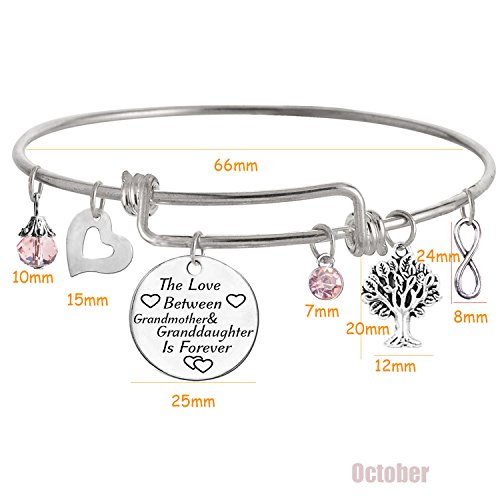 Image of The Love between Grandmother and Granddaughter is Forever Bracelet