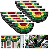 8Pcs Juneteenth Bunting Fan Flag - 3 x1.5 Ft Juneteenth Bunting Flag Banner Africa America Pleated Bunting Flag for June 19th Freedom Memorial Independence Day Black History Month