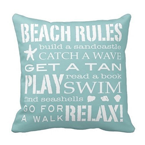 Fprqlyze 18X 18inch Pastoral Style Cotton Linen Decorative Throw Pillow Cover Cushion Case Beach Rules H:651-image-27