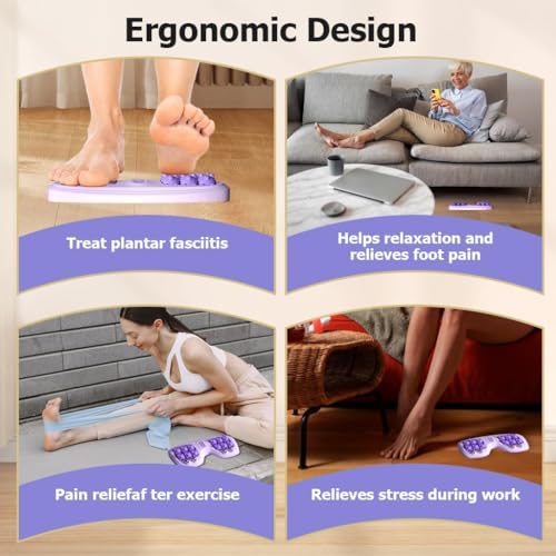 Image of Portable Double Foot Massage Roller, Three Massage Techniques for Relieve Pain from Plantar Fasciitis, Tight Muscles & Sore Feet and Improved Circulation, Portable Reflexology Tool | Multicolor