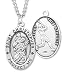 Heartland Men's Sterling Silver Oval Saint Christopher Baseball Medal