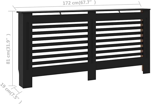 Miniatura 8 de GOLINPEILO Cubierta blanca para radiador, calefacción, gabinete de radiador de MDF, decoración de muebles de sala de estar, 67.7 x 7.5 x 32.1,
