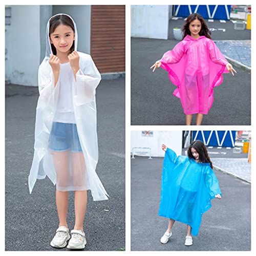 Rain Poncho For Kids Boys Girls- 2 Pack Reusable Waterproof Raincoat With Hood, Rain Coat Jacket Gear For Youth Teen Disney #TOP5