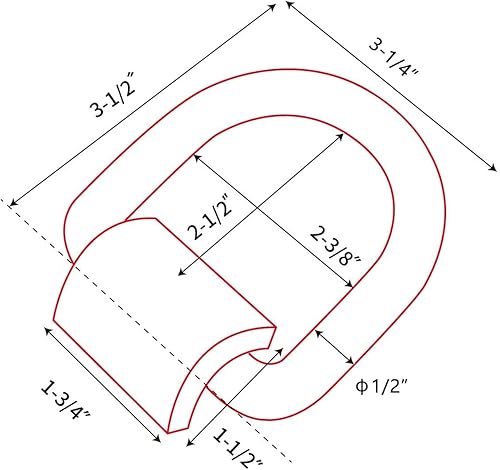 Miniatura 4 de Yaegoo Anillo en D forjado soldado resistente de 12 pulgada, anclajes de amarre de anillo en D de acero para camiones remolques, límite de carga de