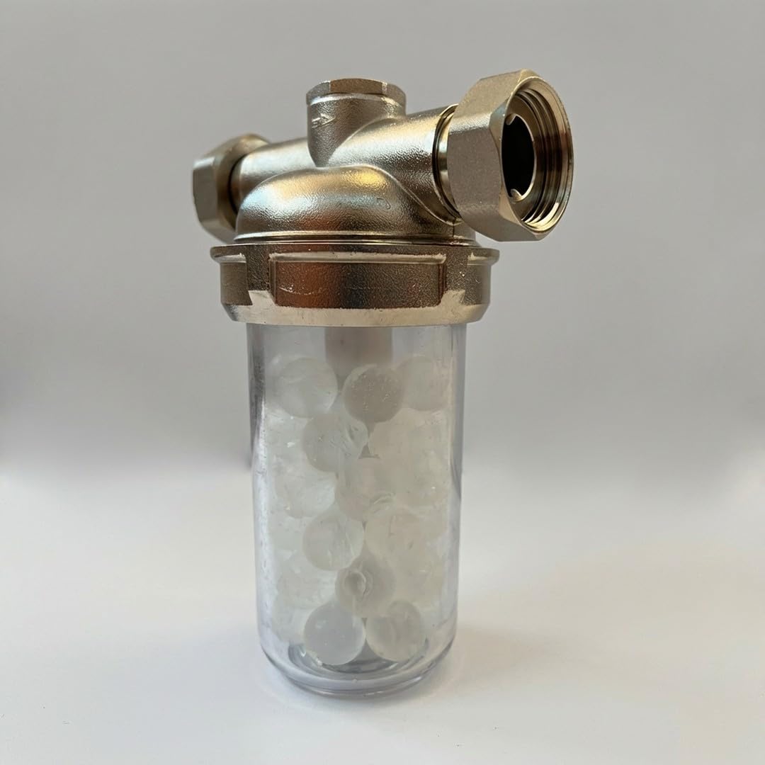 Dosatore a Polifosfati Sferici 1" FF Girevole con Ricarica - Filtro a Disco - Ottone