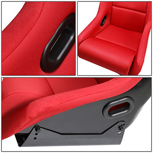 Pair Of Universal 23 Inches W X 35 Inches H X 25 Inches D Nrg Bucket Fixed Back Racing Seats + Foam Lumbar Cushions #TOP2
