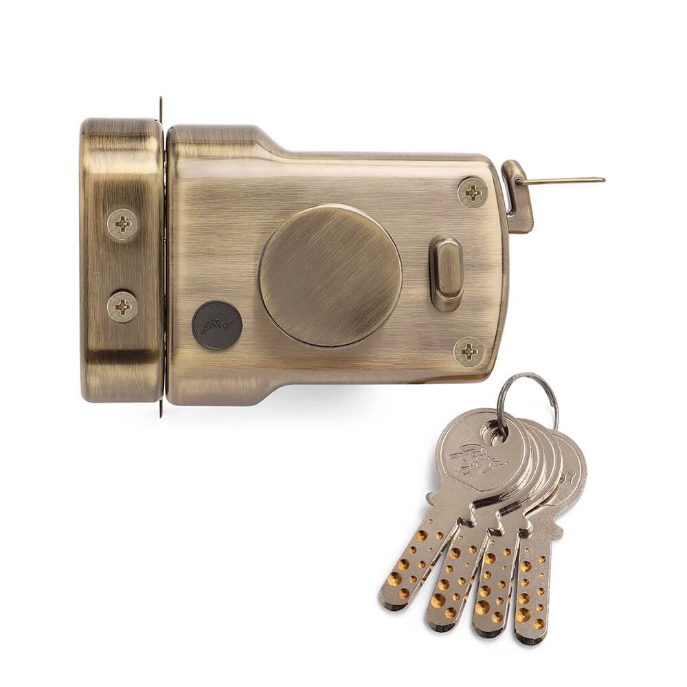 Godrej Rim Lock | ULTC Trio Shaft | 1CK Deadbolt | for Left & Right Handed Doors,Inside Opening Wooden Doors | 4 Keys | 5 Years Warranty | Manual Locking | Free Installation* (B0BYNFZ2DH) Amazon Price History, Amazon Price Tracker