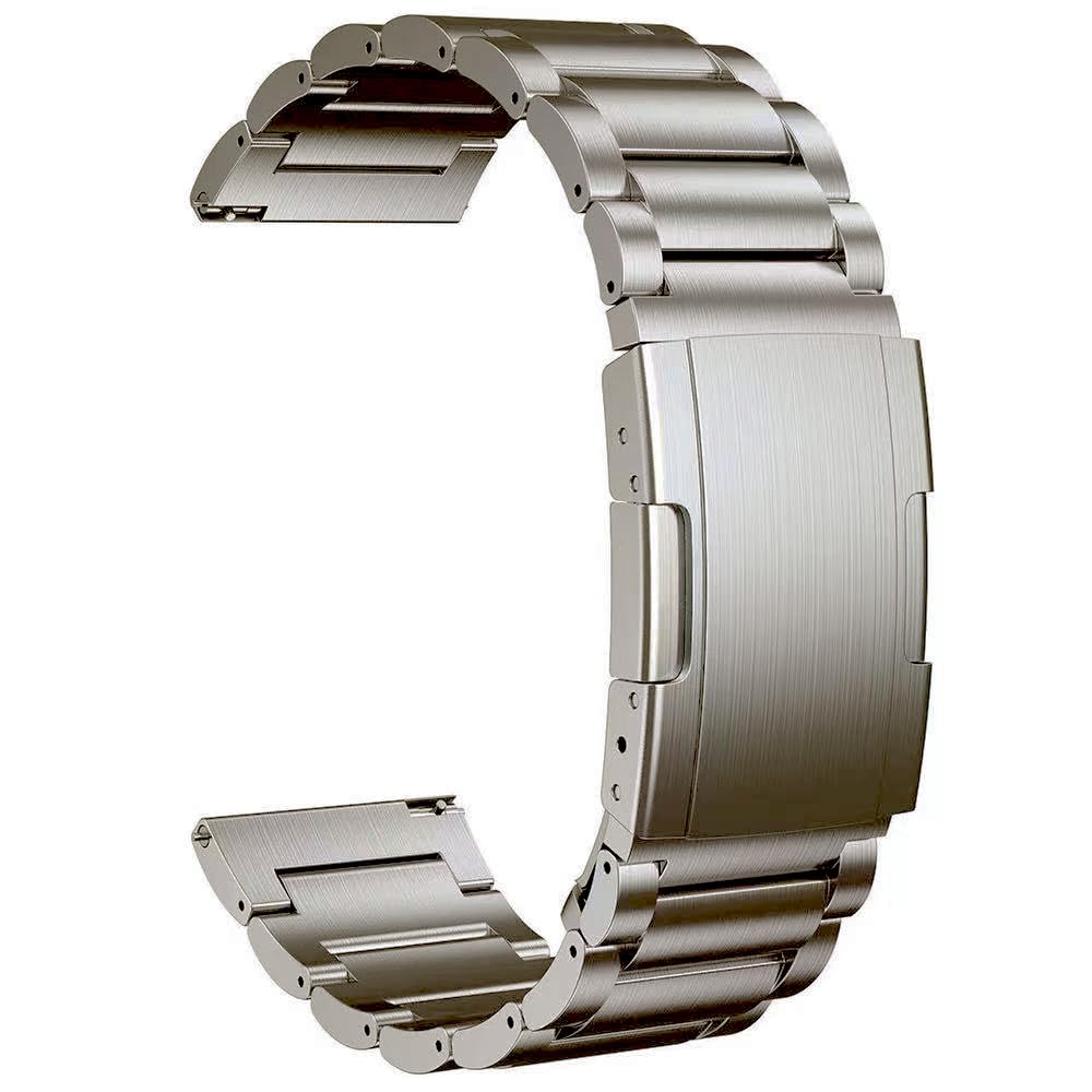 Bracelet en titane de 20 mm compatible avec Samsung Watch 6 Classic 43 mm/47 mm/5 Pro 45 mm/4 Classic 46 mm, bracelet en métal de 22 mm, compatible avec Samsung Watch 46 mm/3 45 mm, Gear S3