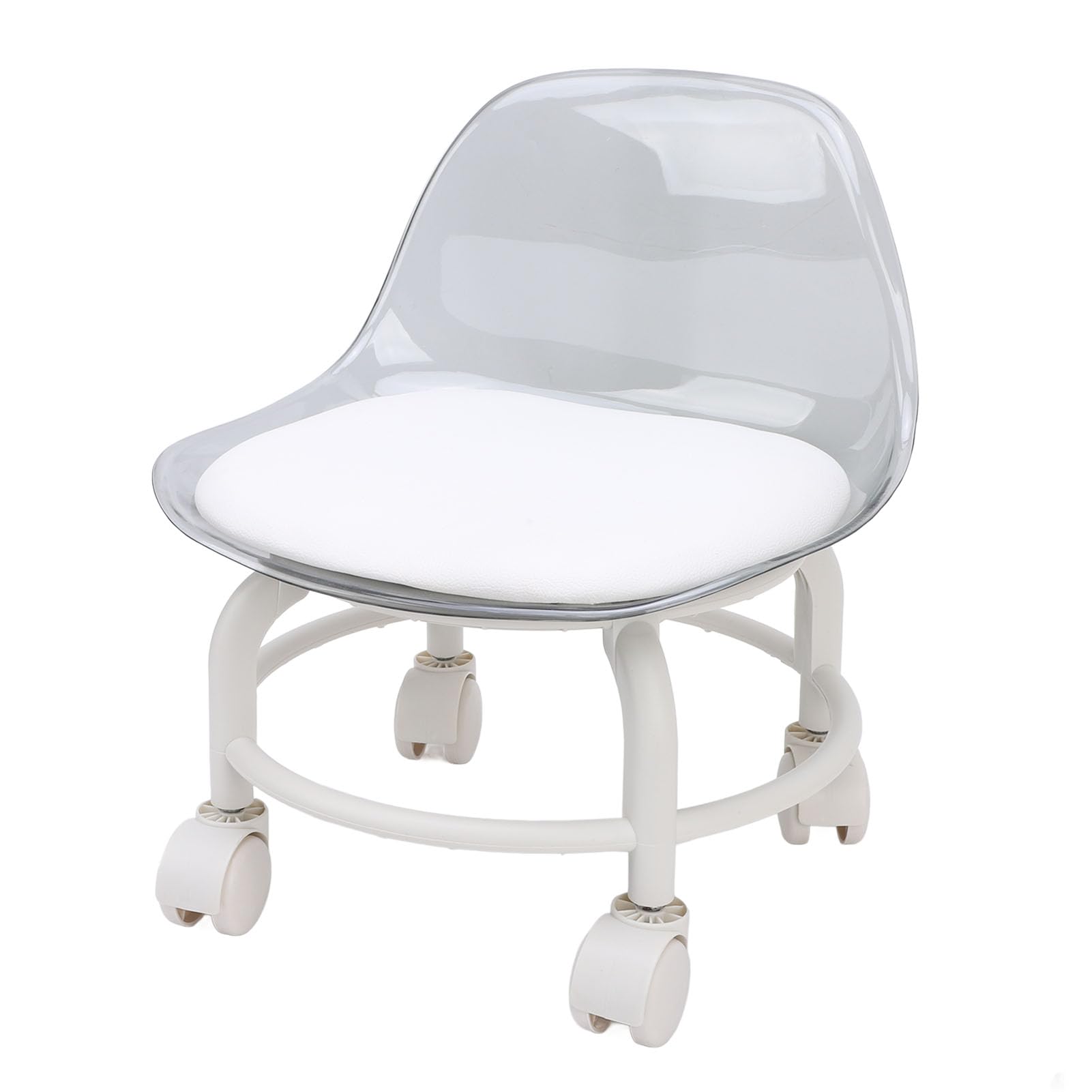 Taburete bajo con Rus Rus Giratorias 360 ​​Grados Taburete con Alta Resistencia Asiento con Plástico con Resp Cómodo para el Hogar Oficina Garaje Tienda