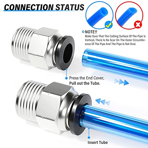 Image of TAILONZ 1 /2 inch Tube OD x 3 /8 inch NPT Male Straight Push to Connect Fitting10pcs