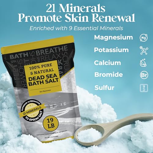 Aromasong Dead Sea Salt - Spa Bath Salt - 19 Lbs Fine Grain Bulk - 100% Pure - Better Absorbing Than Epsom Salt - Soak for Women & Men for Skin Issues and to Relax Tired Muscles - Resealable Pack. - Image 3