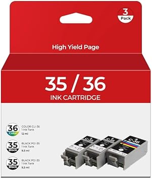 PGI-35 CLI-36 Ink Cartridges Compatible for PIXMA TR150 TR160 iP110 iP100 Compatible with Canon 35 36 Ink Cartridges Replacement for PIXMA TR150 TR160 iP110 iP100 TR 150 Printers